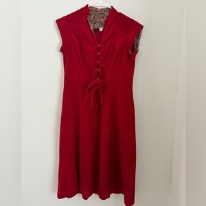 Vintage Red Velvet Dress